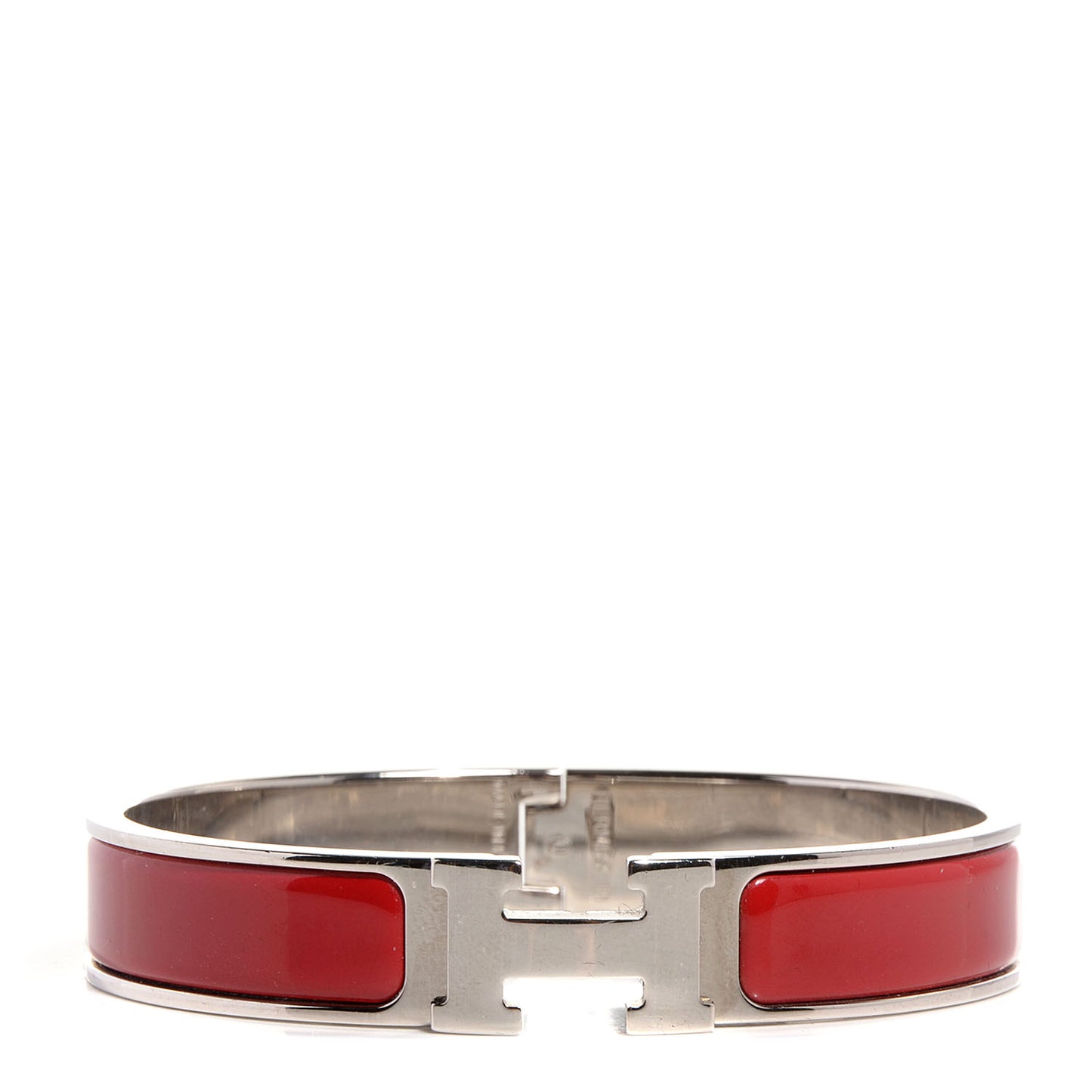 Enamel Clic Clac H Narrow Bracelet GM Rouge