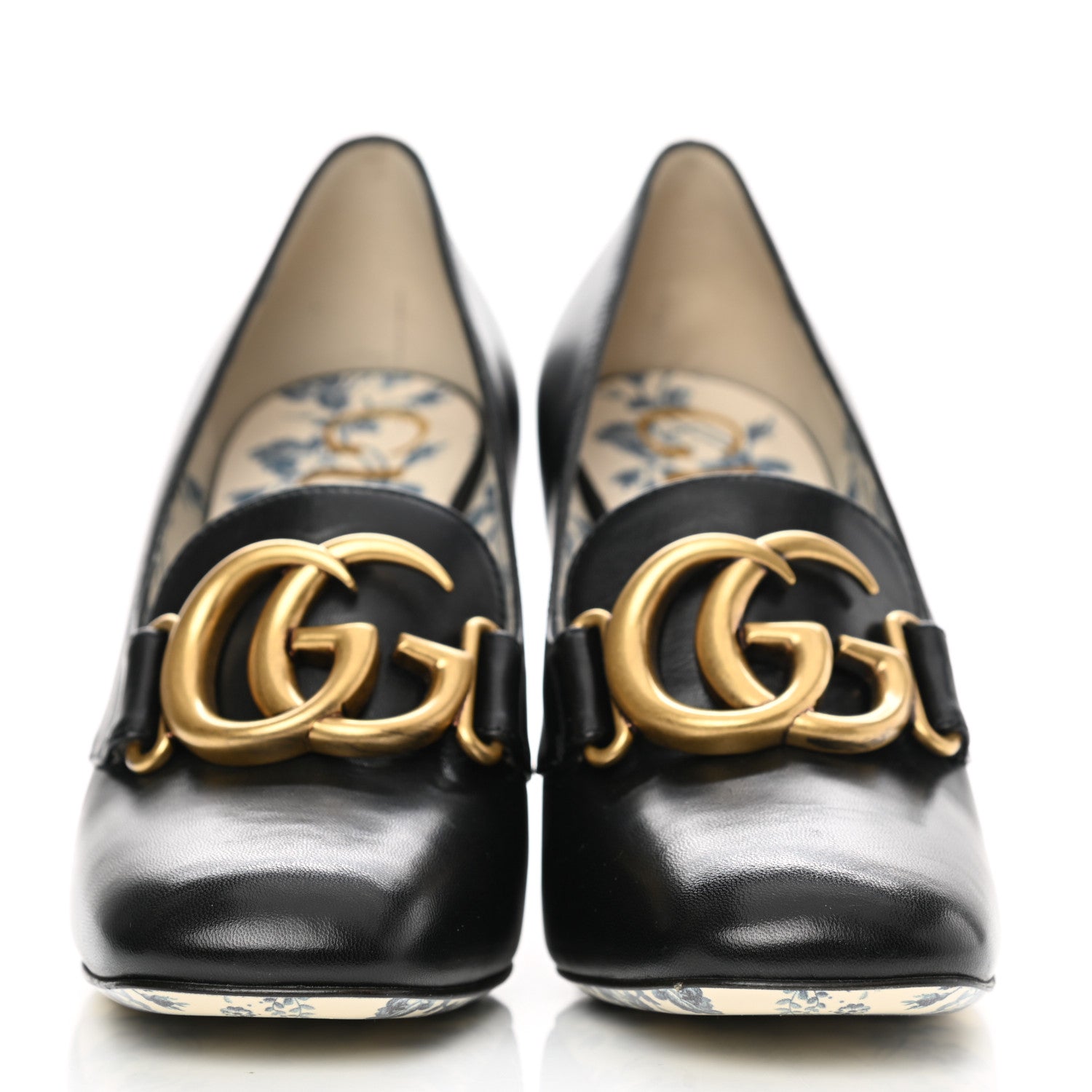 Gucci Malaga Kid GG Victoire 95mm Loafer Pumps 35 Black 2 of 9