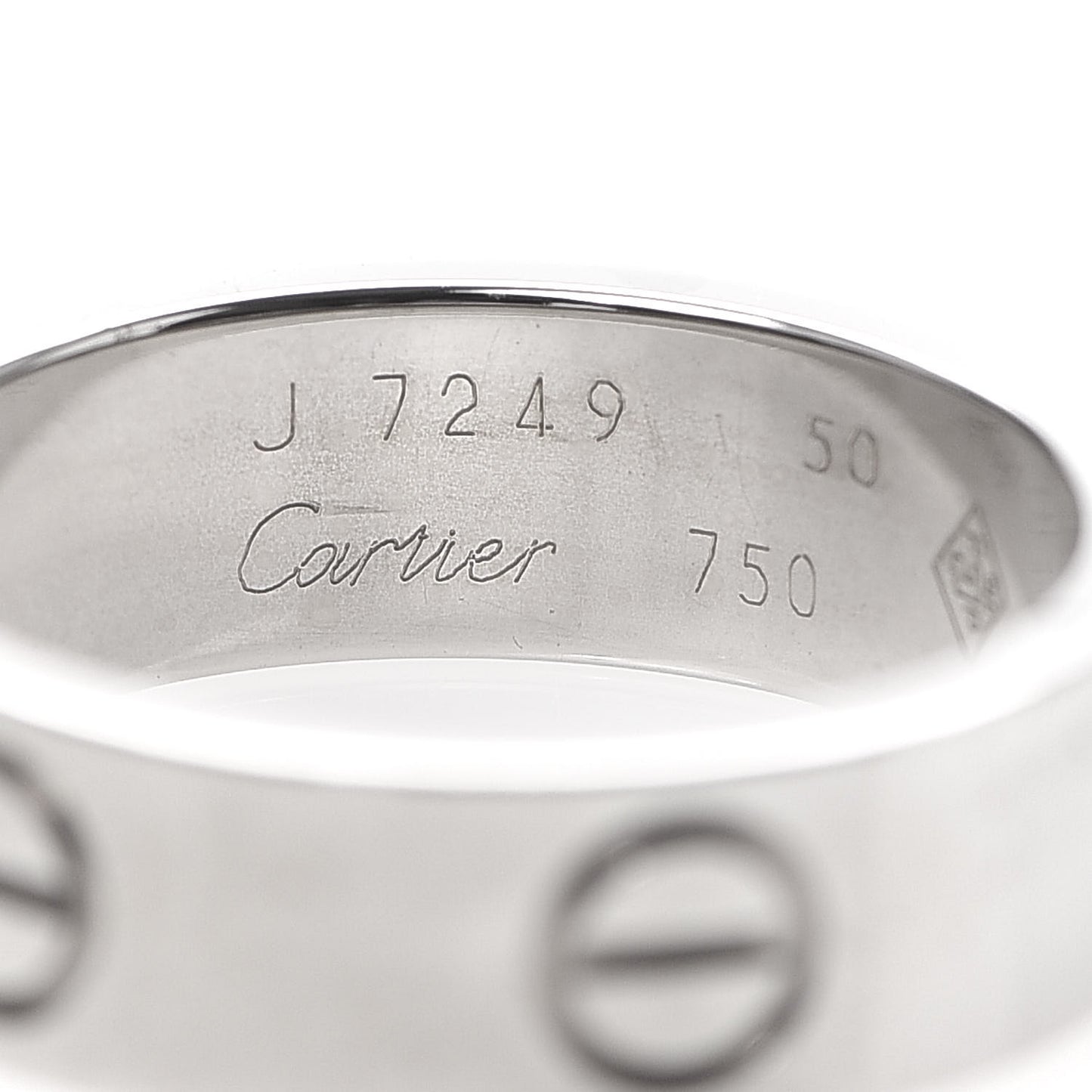 18K White Gold 5.5mm LOVE Ring 50 5.25