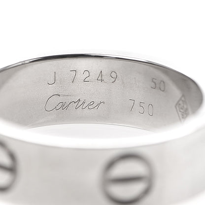 Cartier 18K White Gold 5.5mm LOVE Ring 50 5.25 4 of 5