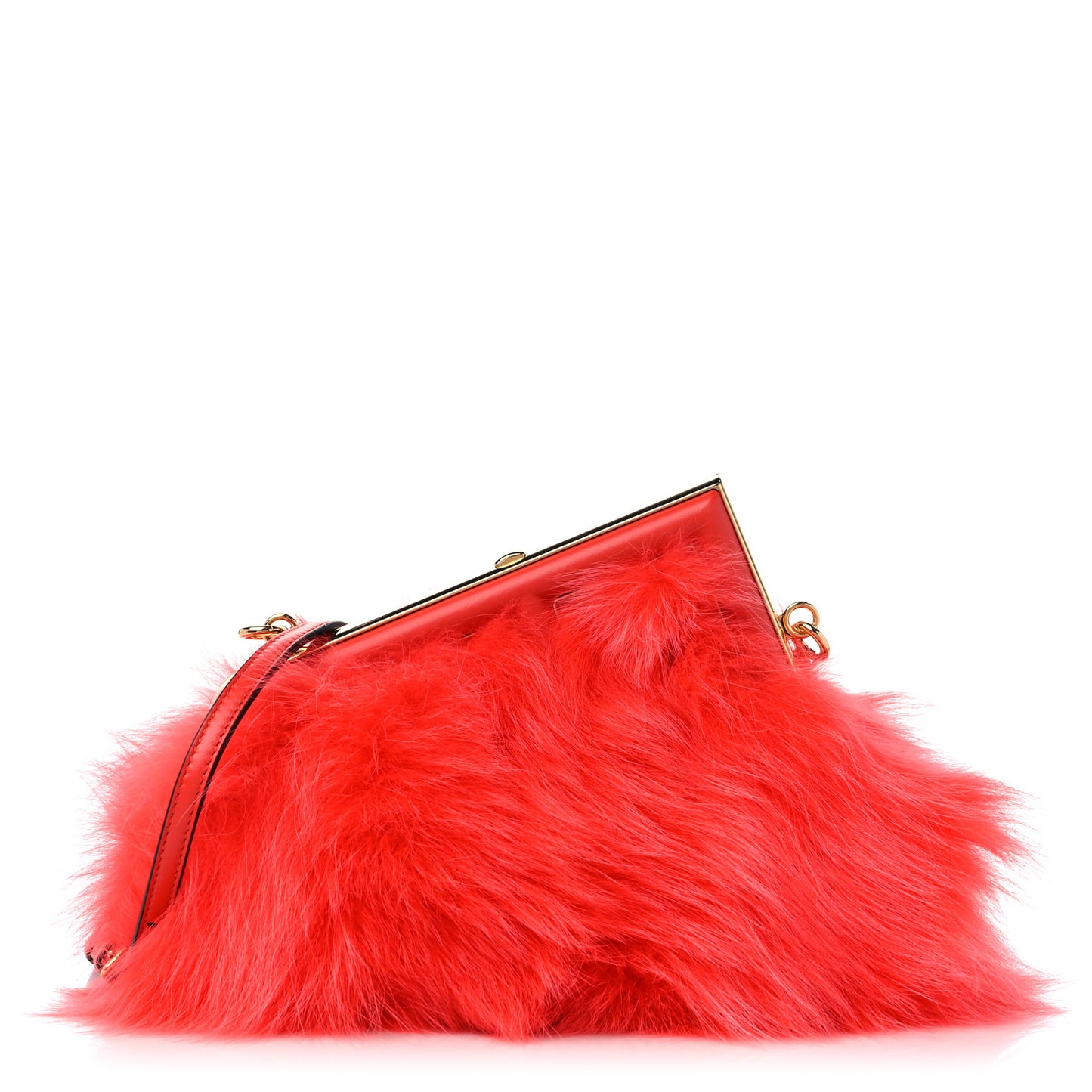 Fox Fur Shiny Nappa Small Fendi First Papavero