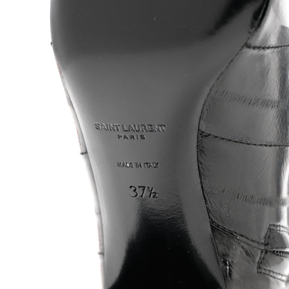 Saint Laurent Shiny Eel Joplin Buckle Booties 37.5 Black 8 of 12