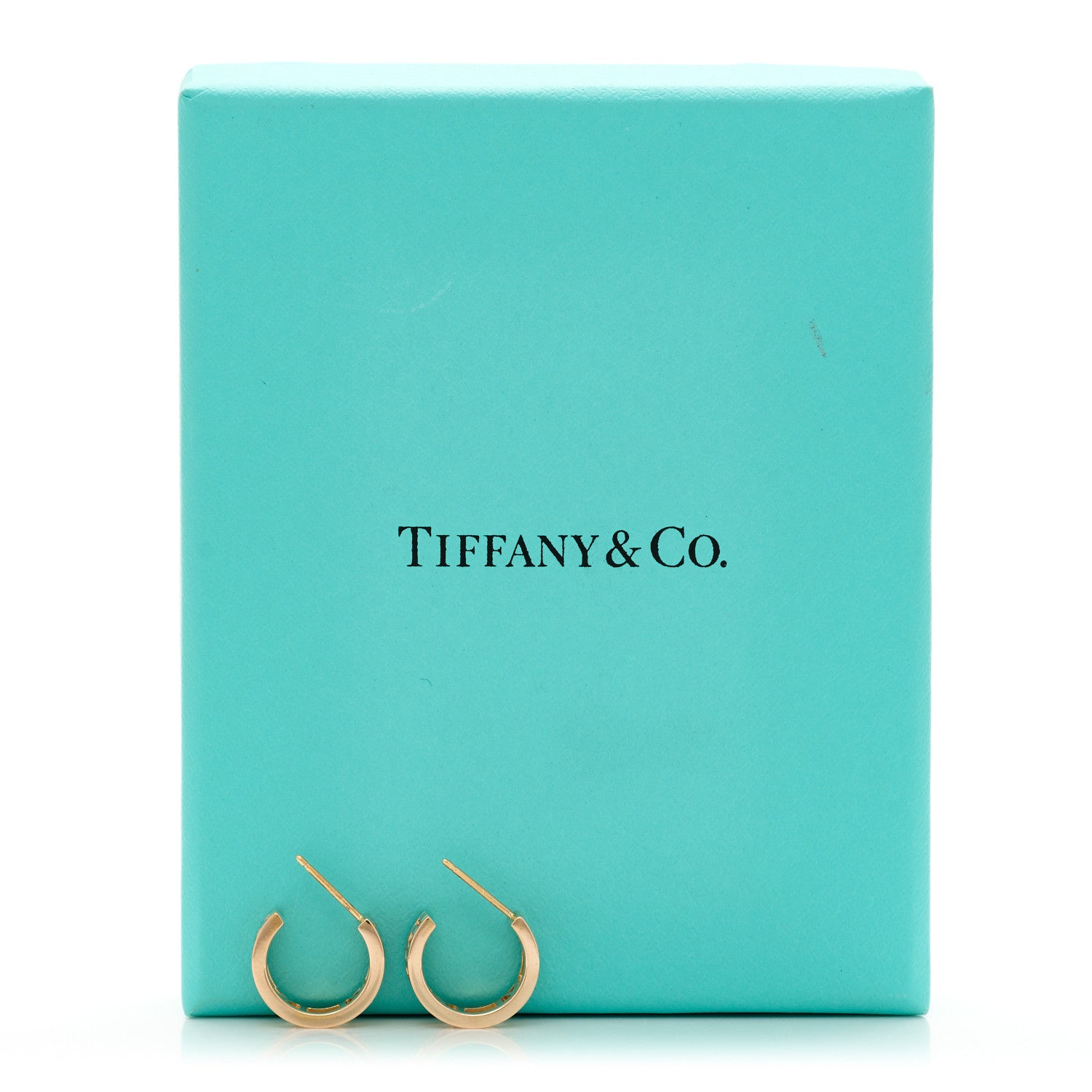 Tiffany 18K Rose Gold Mini Atlas Hoop Earrings 5 of 5