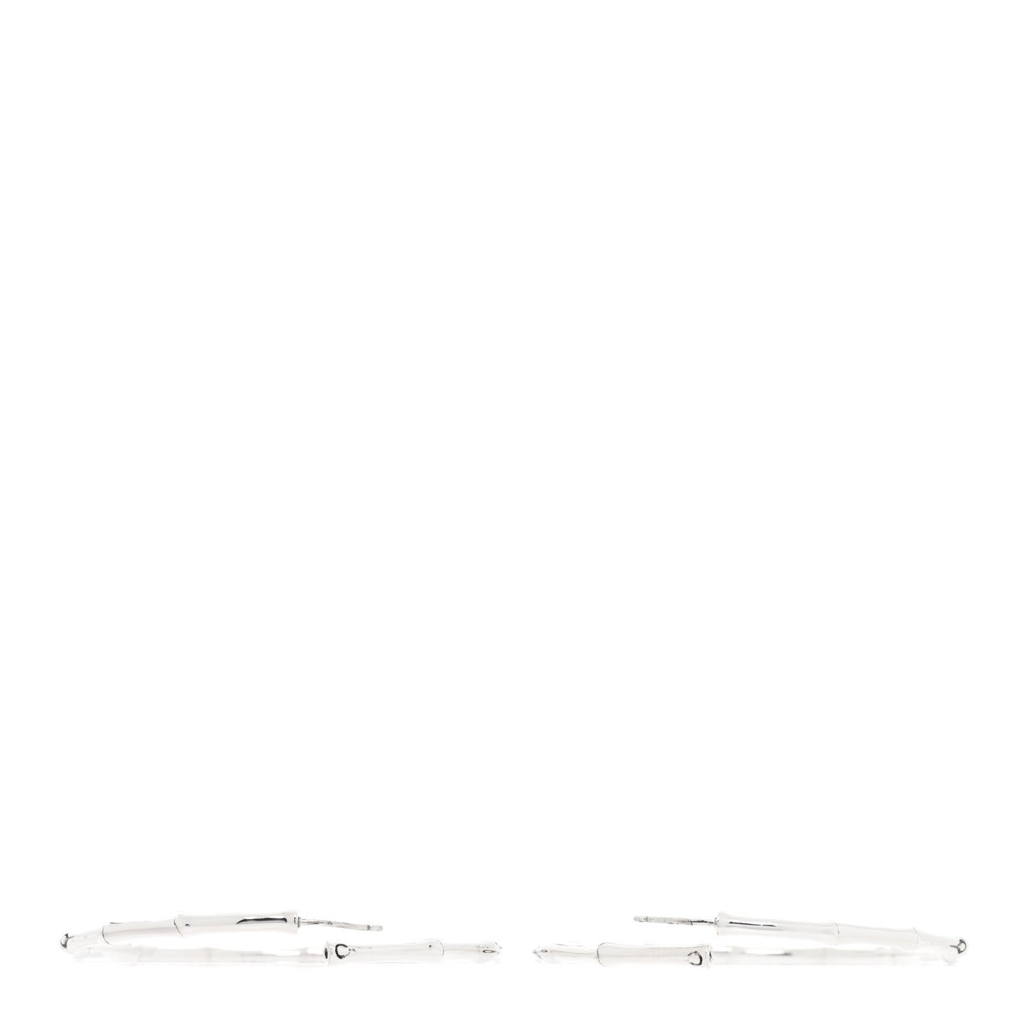 Sterling Silver 57mm Bamboo Hoop Earrings