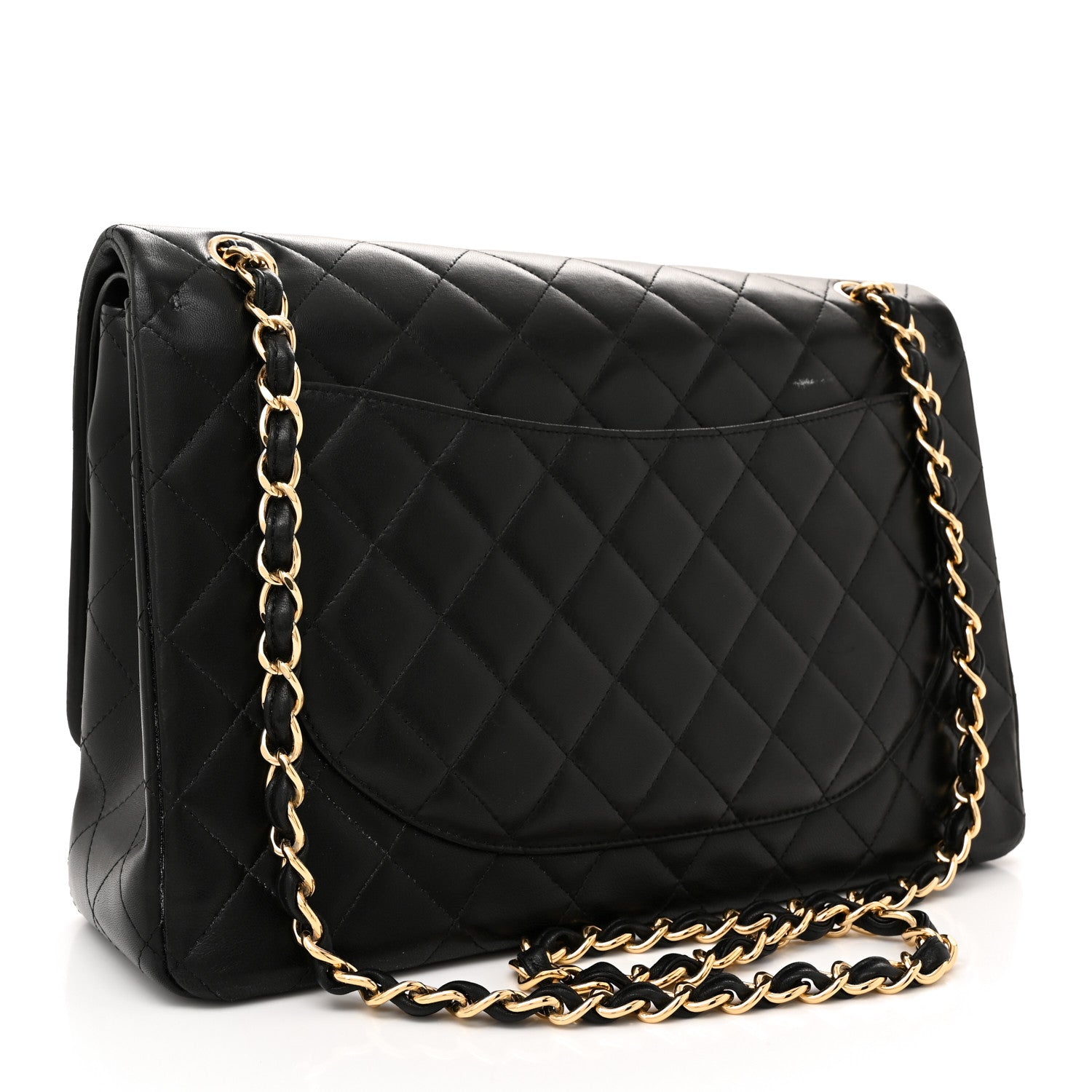 Chanel Lambskin Quilted Maxi Double Flap Black 2 of 12