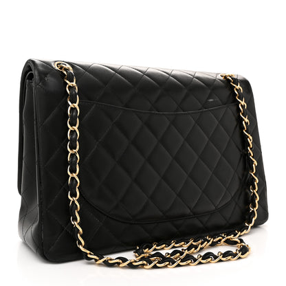 Chanel Lambskin Quilted Maxi Double Flap Black 2 of 12