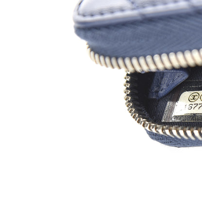 Chanel Lambskin Quilted CC Crossing Zip Around Coin Purse Navy 9 of 11