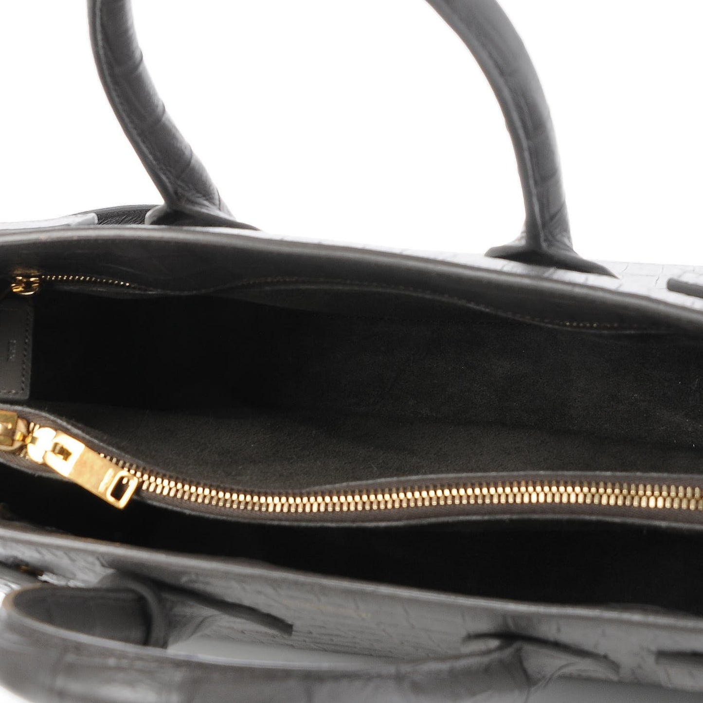 Calfskin Crocodile Embossed Small Sac De Jour Fog