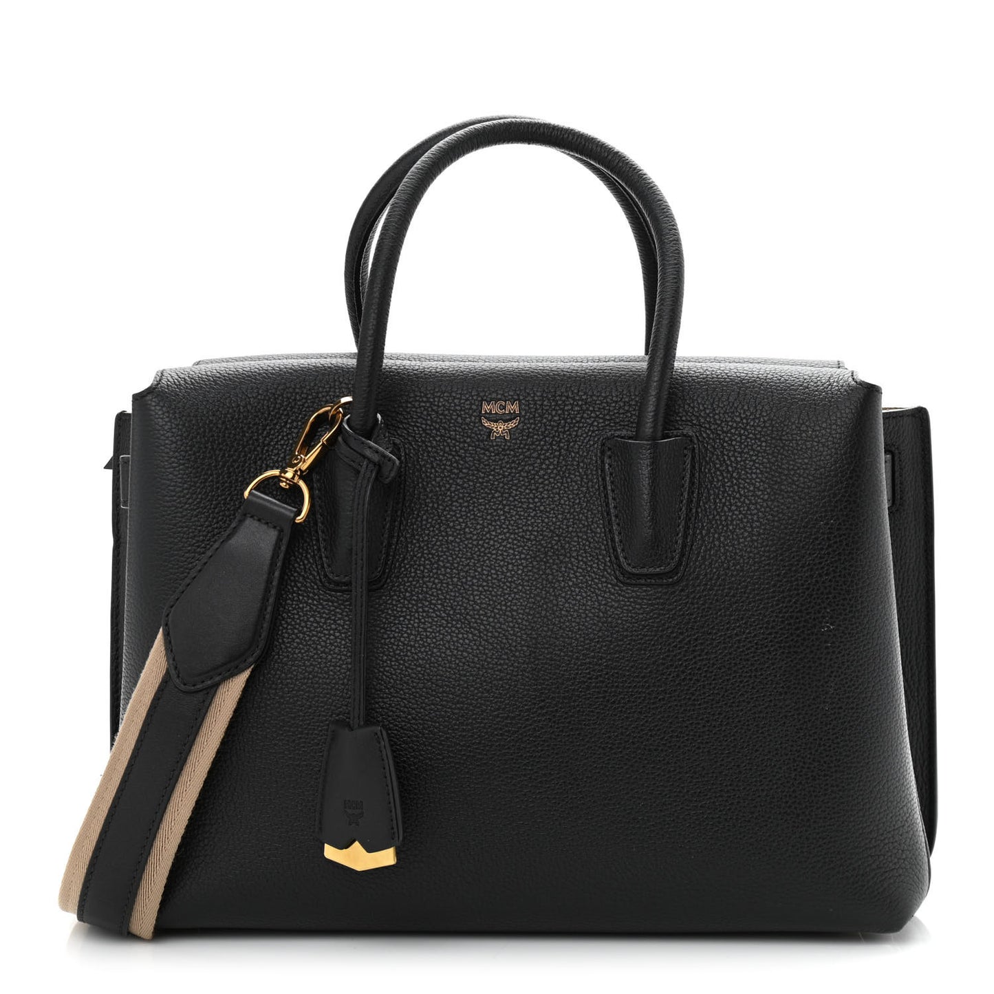 Grained Calfskin Medium Milla Tote Black
