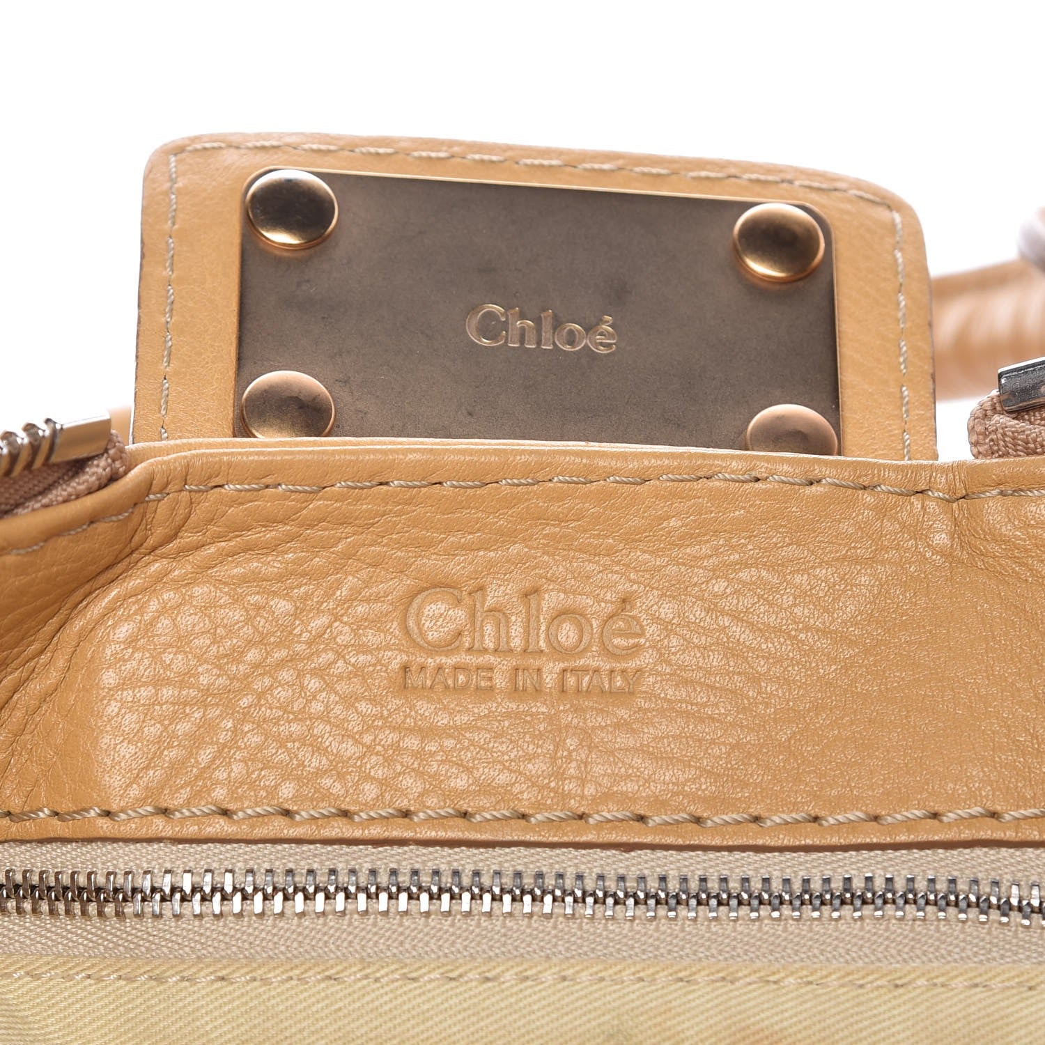 Chloe Calfskin Paddington Front Pocket Tote Tan 6 of 8
