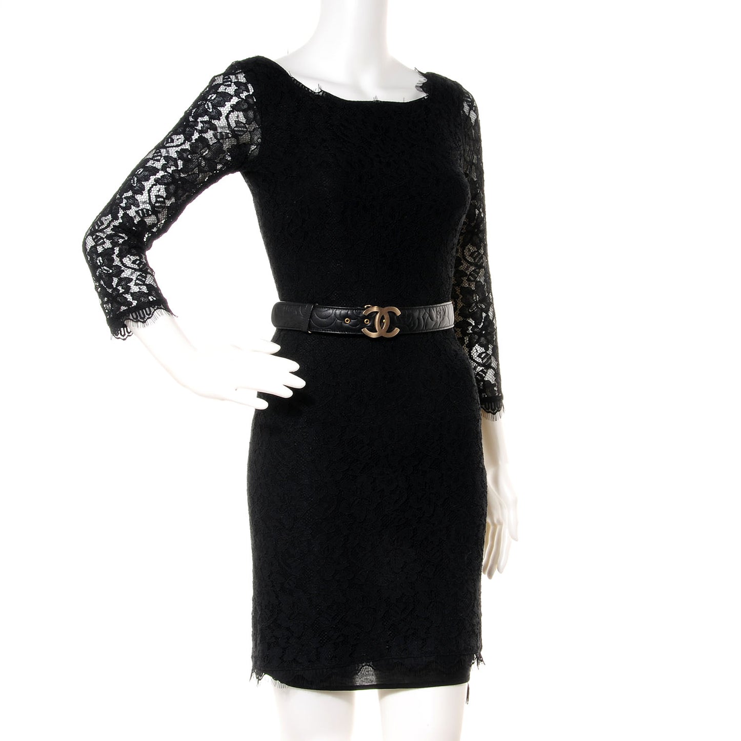 Lambskin Camellia CC Belt 95 38 Black