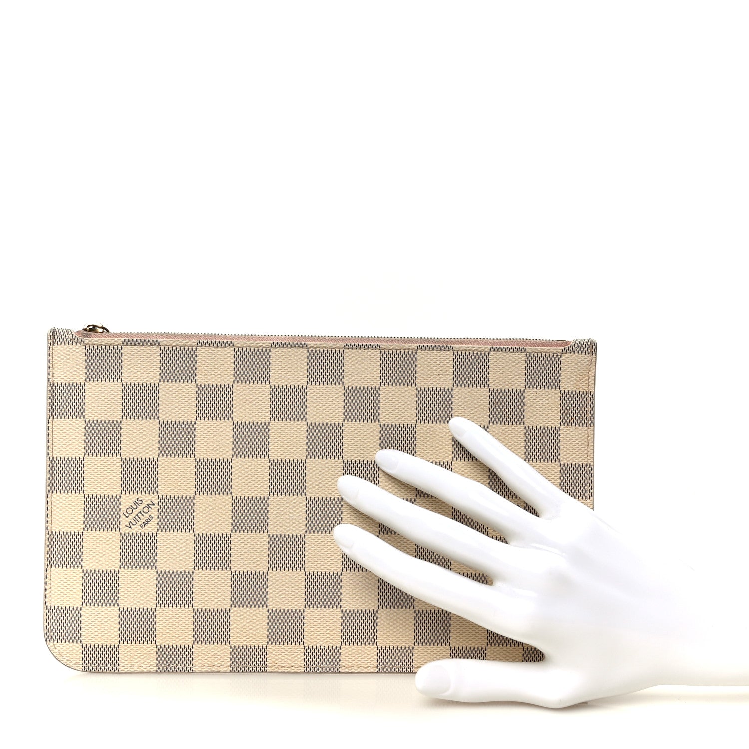 Louis Vuitton Damier Azur Neverfull MM GM Pochette Rose Ballerine 2 of 8