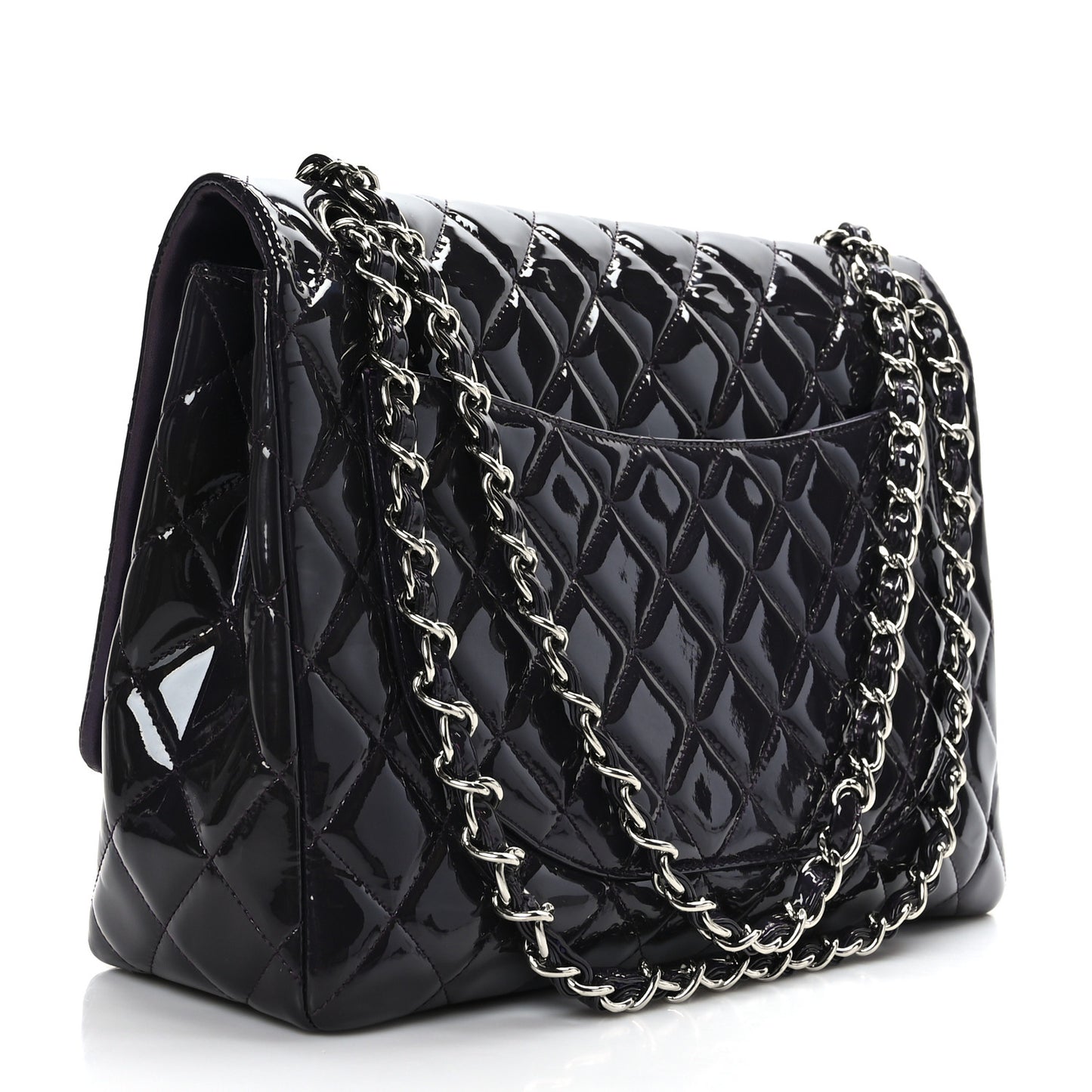 Patent Quilted Maxi Single Flap Purple