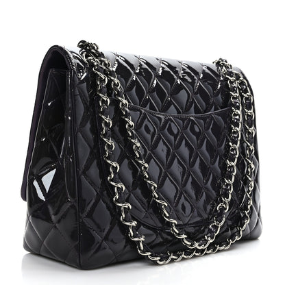 Chanel Patent Quilted Maxi Single Flap Purple 3 of 10