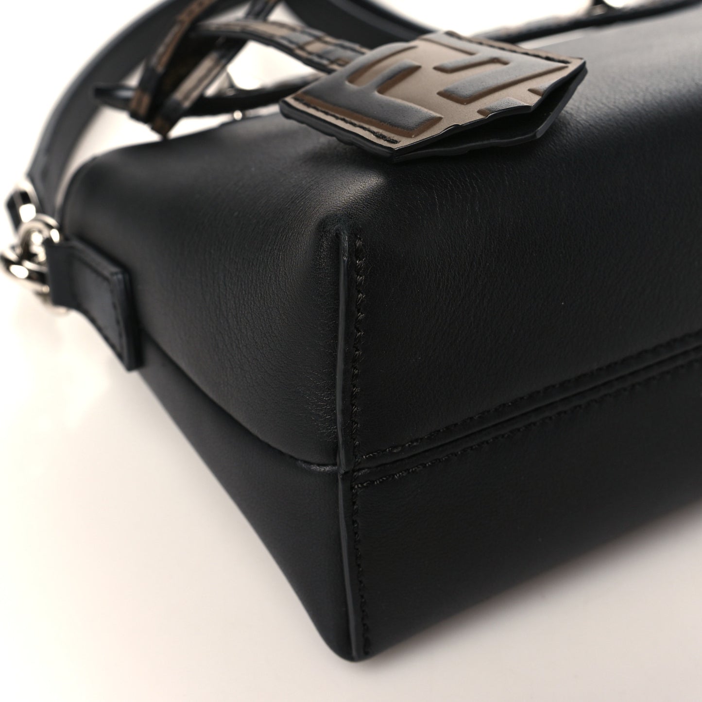 Vitello Dolce Bi-Color FF 1974 Embossed Mini By The Way Boston Bag Black Maya