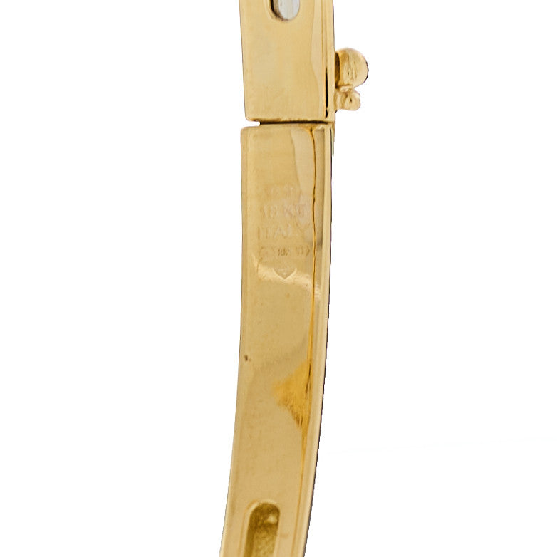 18K Yellow Gold Diamond Venetian Princess Flower Bangle Bracelet