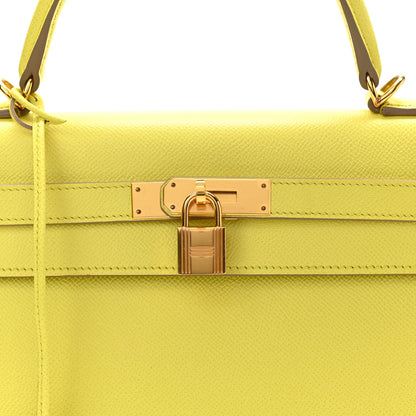 Hermes Epsom Kelly Sellier 32 Lime 8 of 11