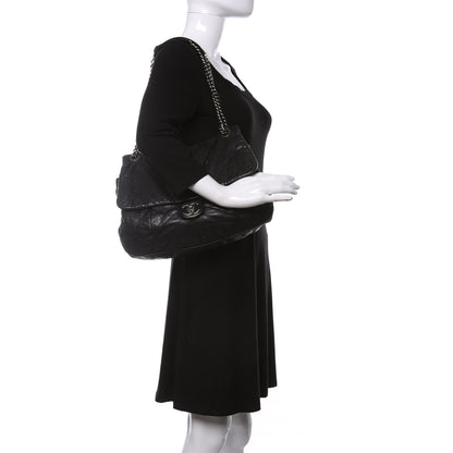 Chanel Calfskin Coco Pleats Flap Black 2 of 17