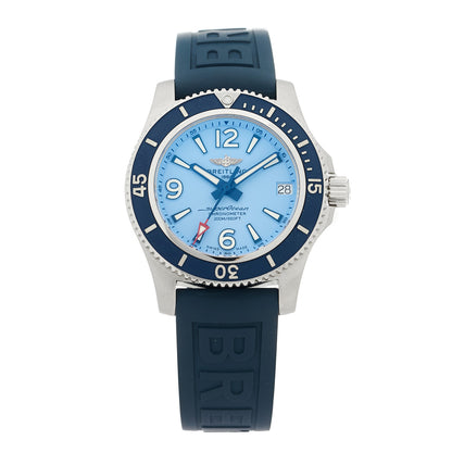 Breitling Stainless Steel Rubber 36mm Super Ocean Chronometer Automatic Watch Blue A17316 1 of 5