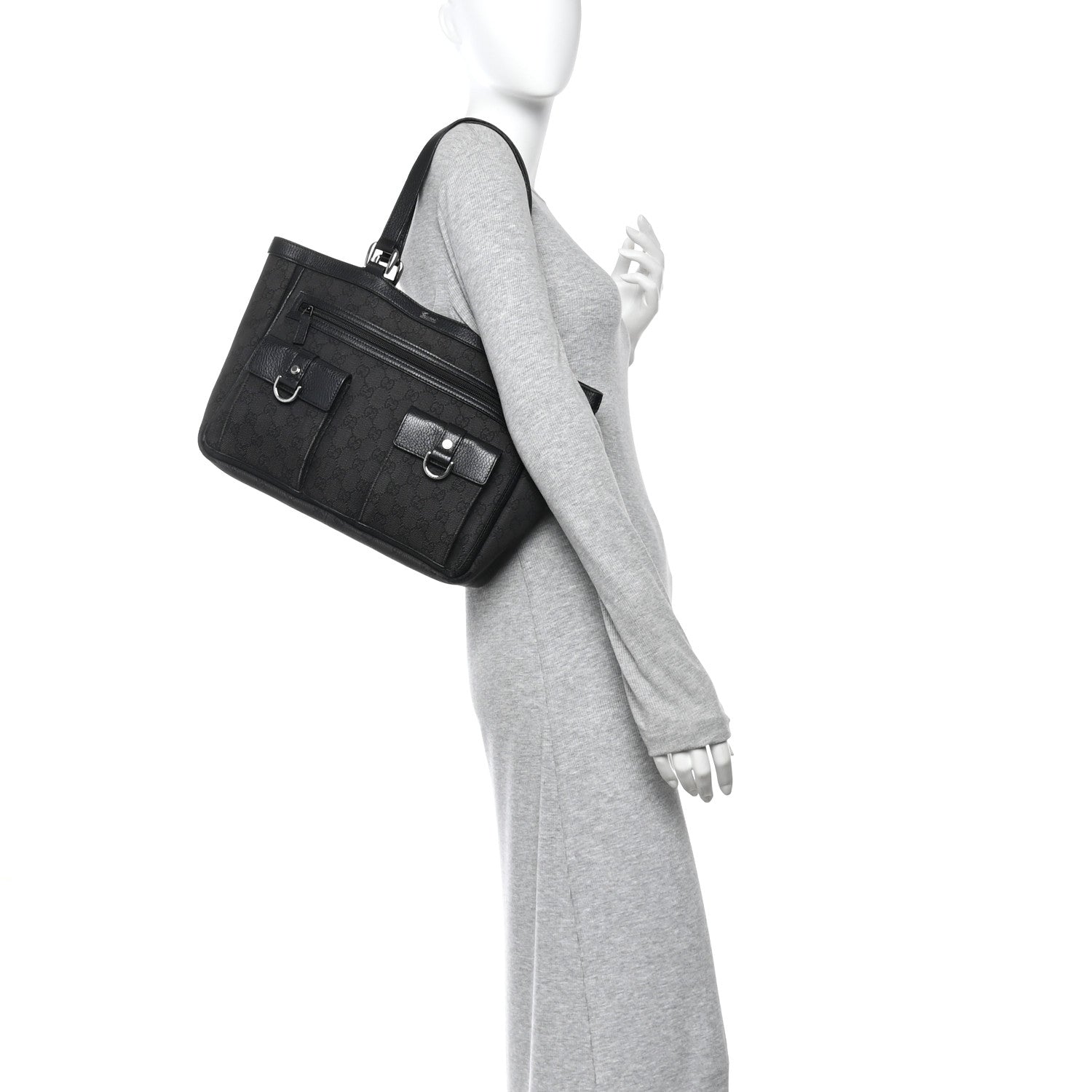 Gucci Monogram Abbey D Ring Tote Black 2 of 13