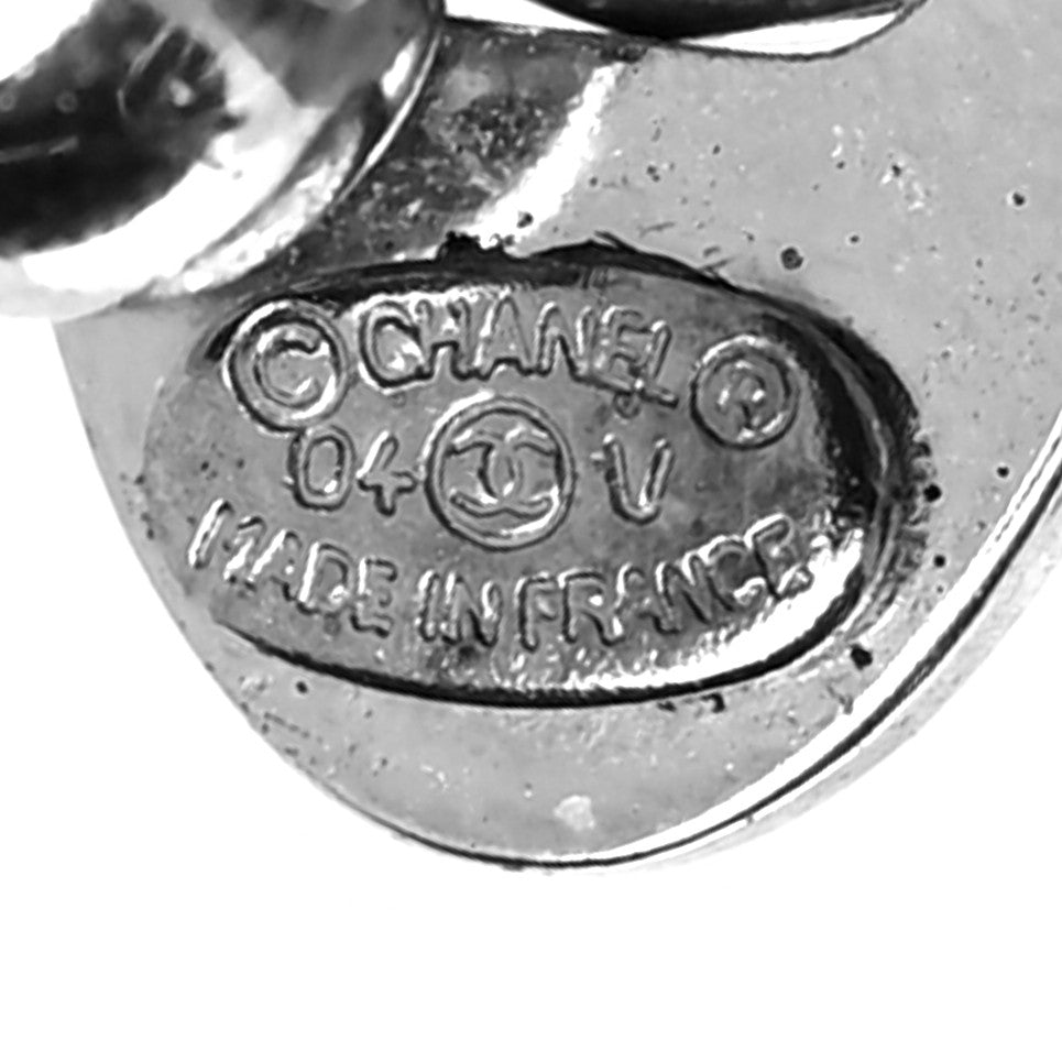 Chanel Metal Logo Dog Tag Key Ring Silver 3 of 3