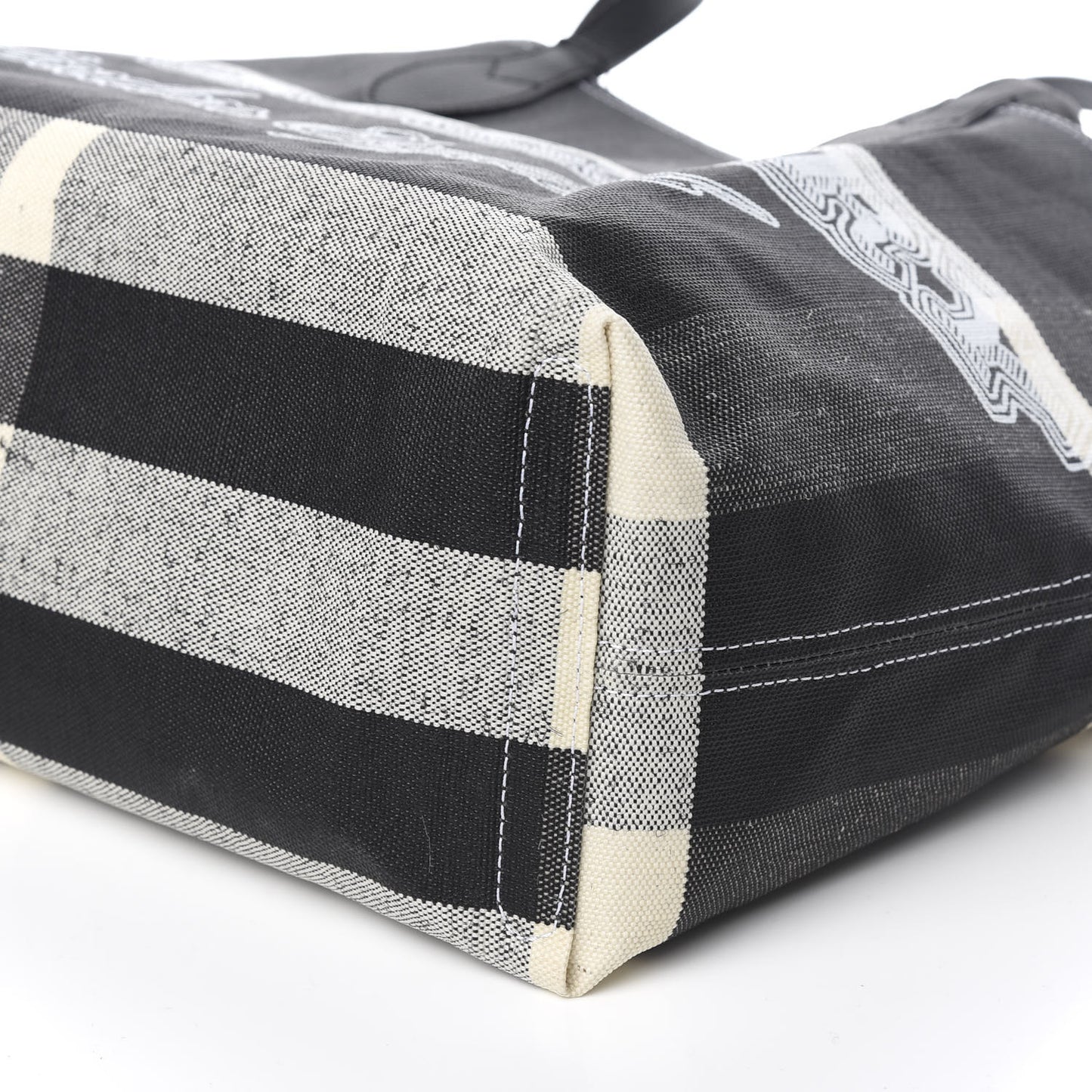 Coated Canvas Mega Check Medium Doodle Tote Black White