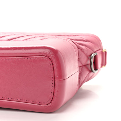Chanel Aged Calfskin Chevron Quilted Medium Gabrielle Hobo Dark Pink 9 of 9