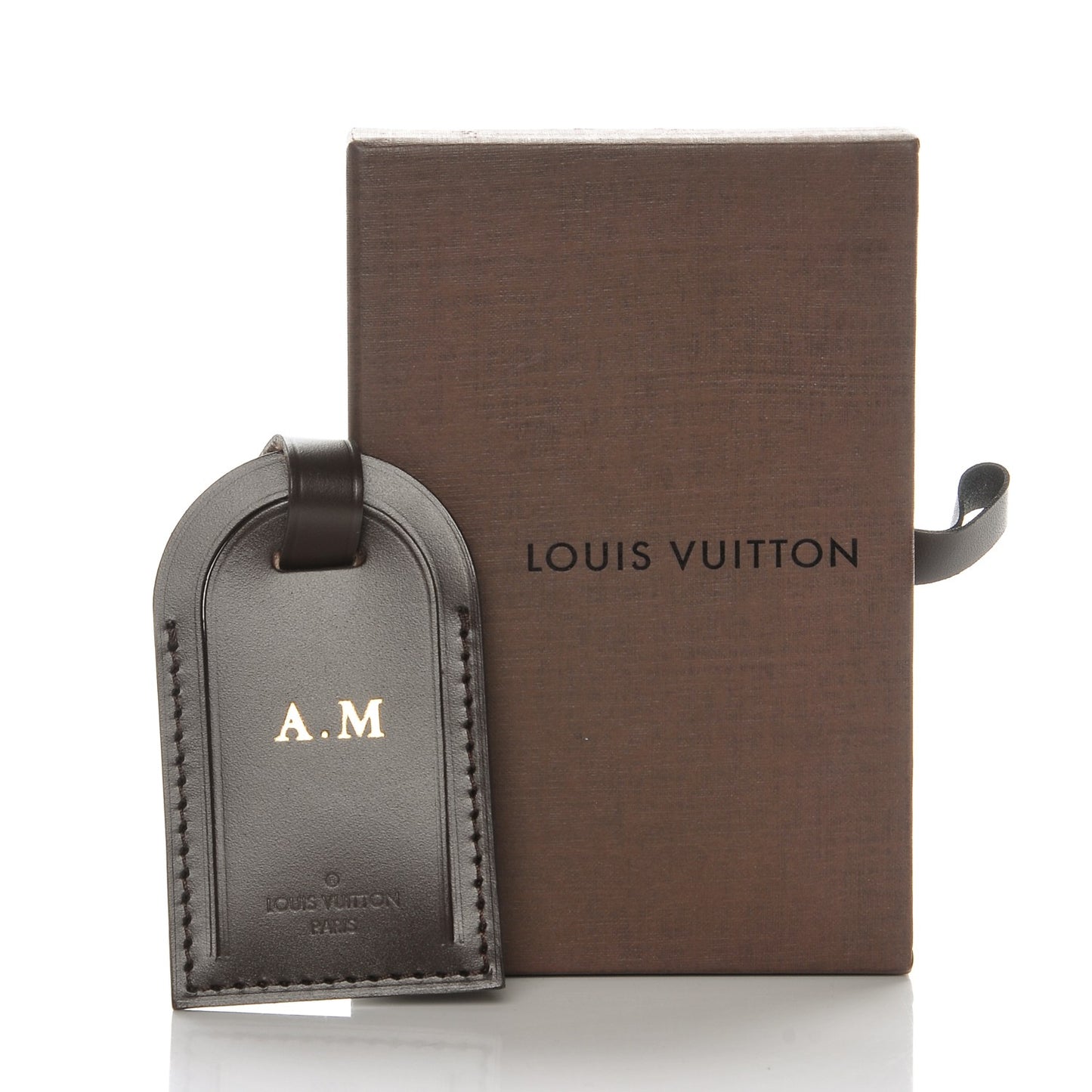 Calfskin Luggage Tag Ebene