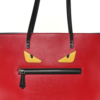 Fendi Vitello Elite Cuoio Monster Buggies Medium Roll Tote Mattone Black Multicolor Lavagna 8 of 12