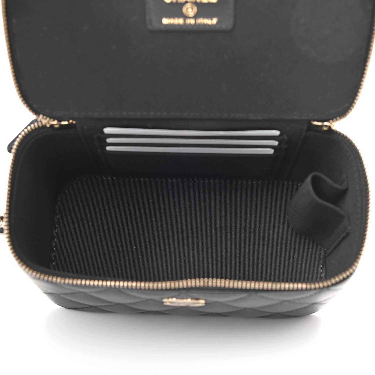Chanel Lambskin Quilted Small Top Handle Vanity Case With Chain Black 5 of 8