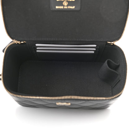 Chanel Lambskin Quilted Small Top Handle Vanity Case With Chain Black 5 of 8