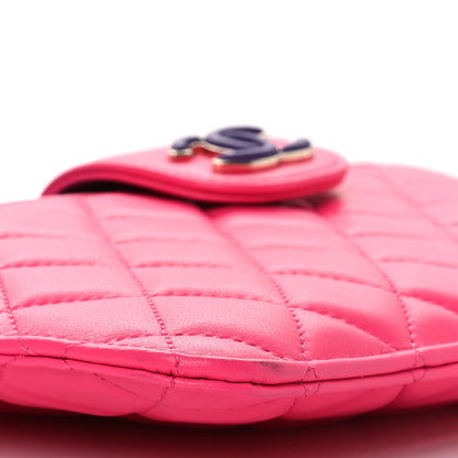 Chanel Lambskin Quilted Sunset Boulevard Pouch Case Pink Purple 10 of 14