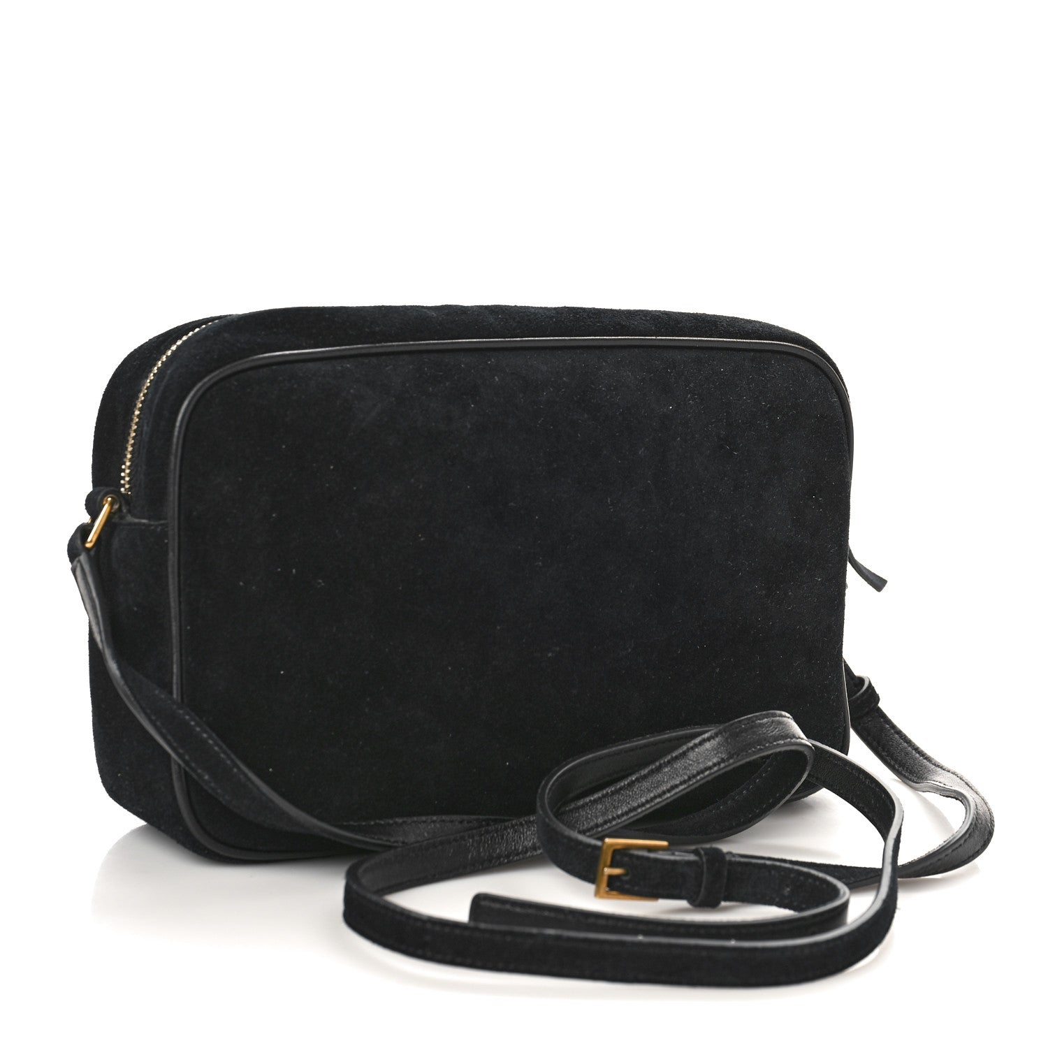 Saint Laurent Suede Crystal Camera Bag Black 3 of 8