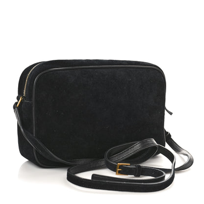 Saint Laurent Suede Crystal Camera Bag Black 3 of 8