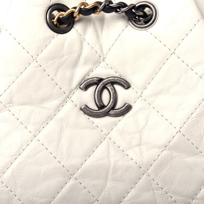 Chanel Aged Calfskin Quilted Small Gabrielle Backpack Black White 10 of 10