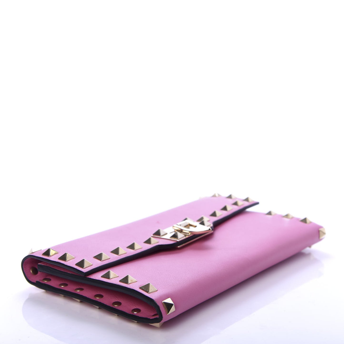 Calfskin Rockstud Flip Lock Wallet Ninphea