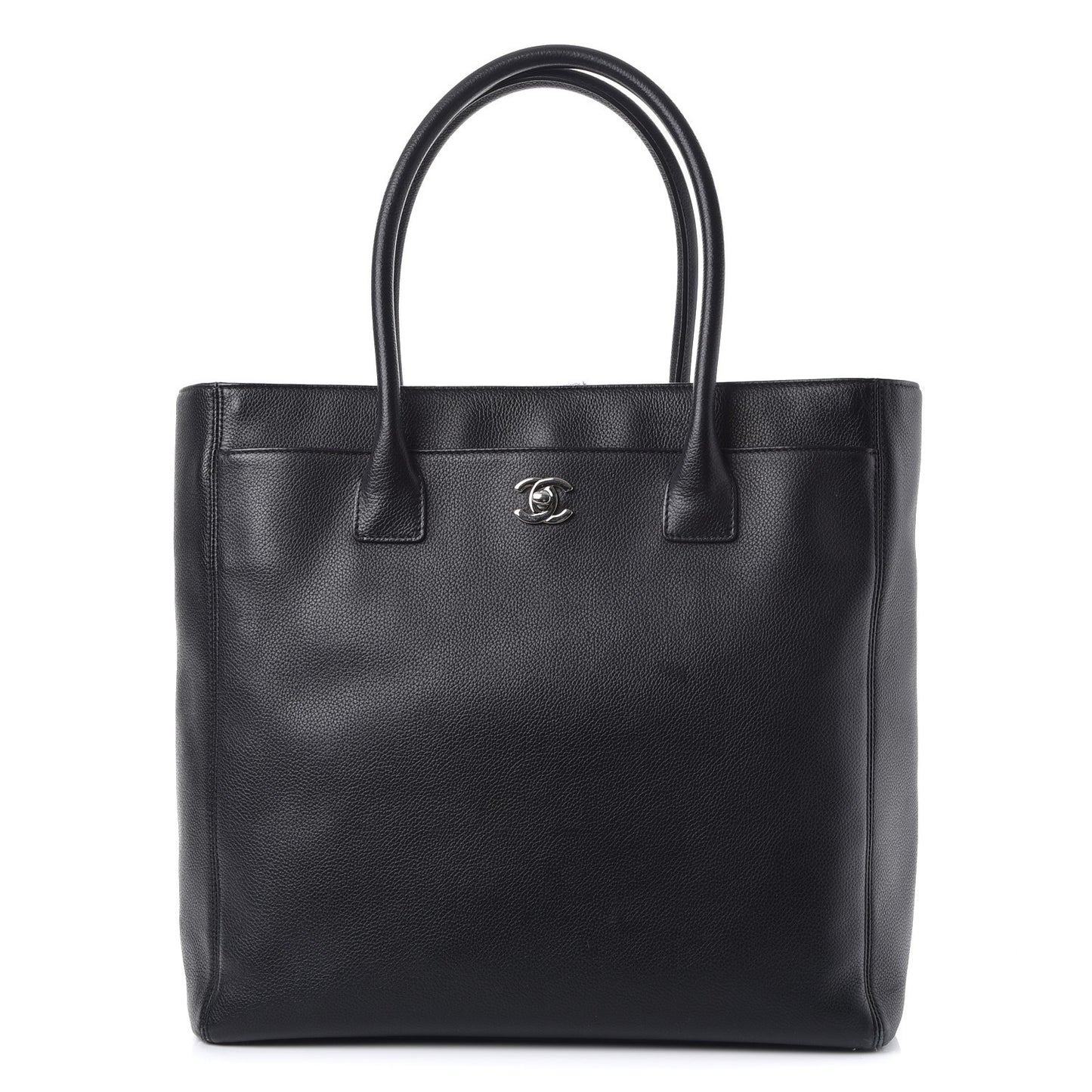 Calfskin Tall Cerf Tote Black