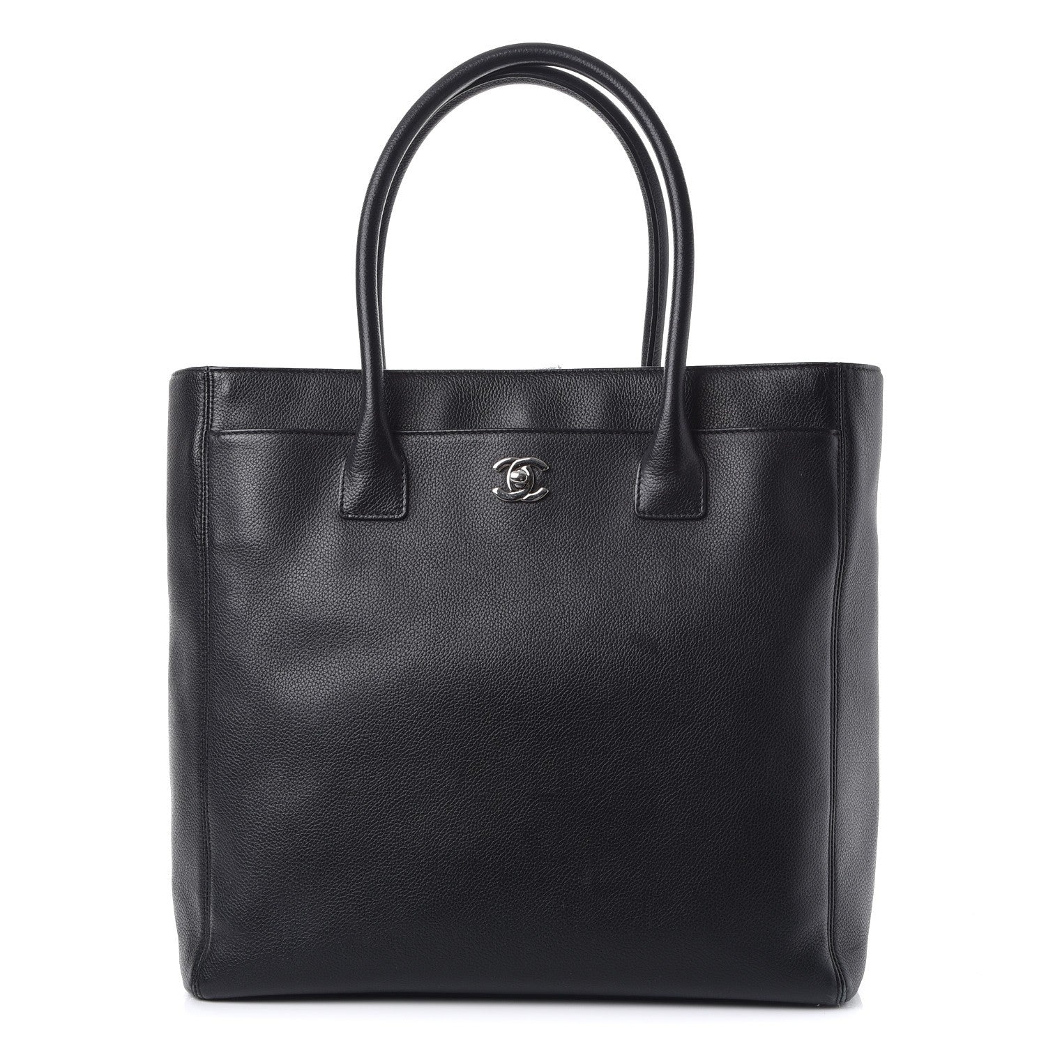 Chanel Calfskin Tall Cerf Tote Black 1 of 10