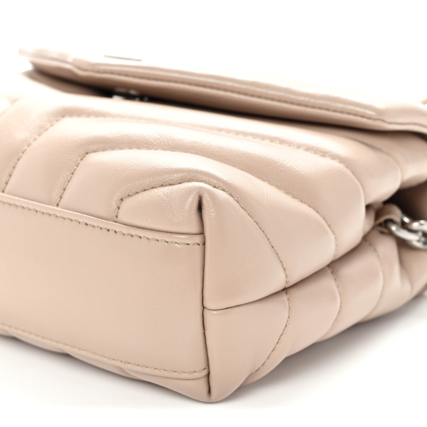 Saint Laurent Calfskin Y Quilted Monogram Toy Loulou Crossbody Bag Light Natural 10 of 10