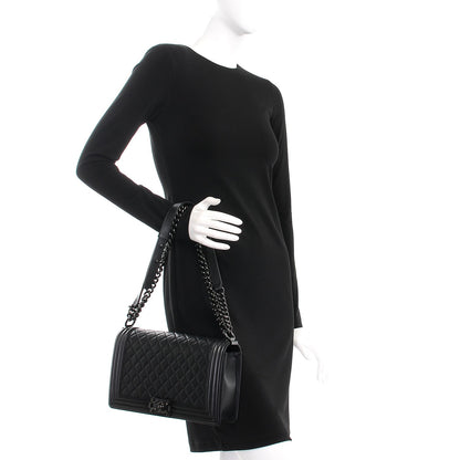 Chanel Calfskin Quilted New Medium Boy Flap So Black 3 of 9