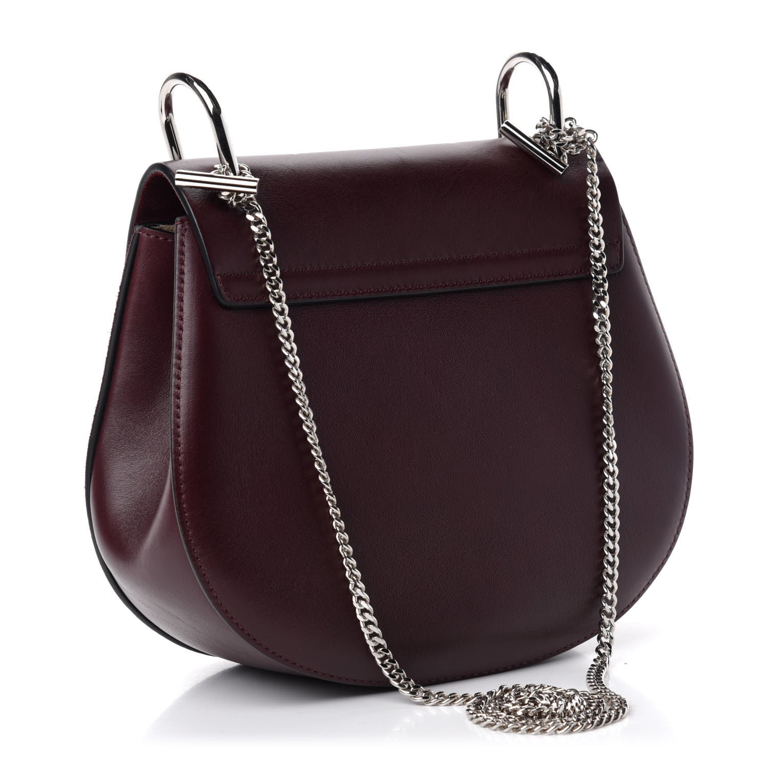 Chloe Suede Smooth Calfskin Drew Shoulder Bag Dark Purple 3 of 9