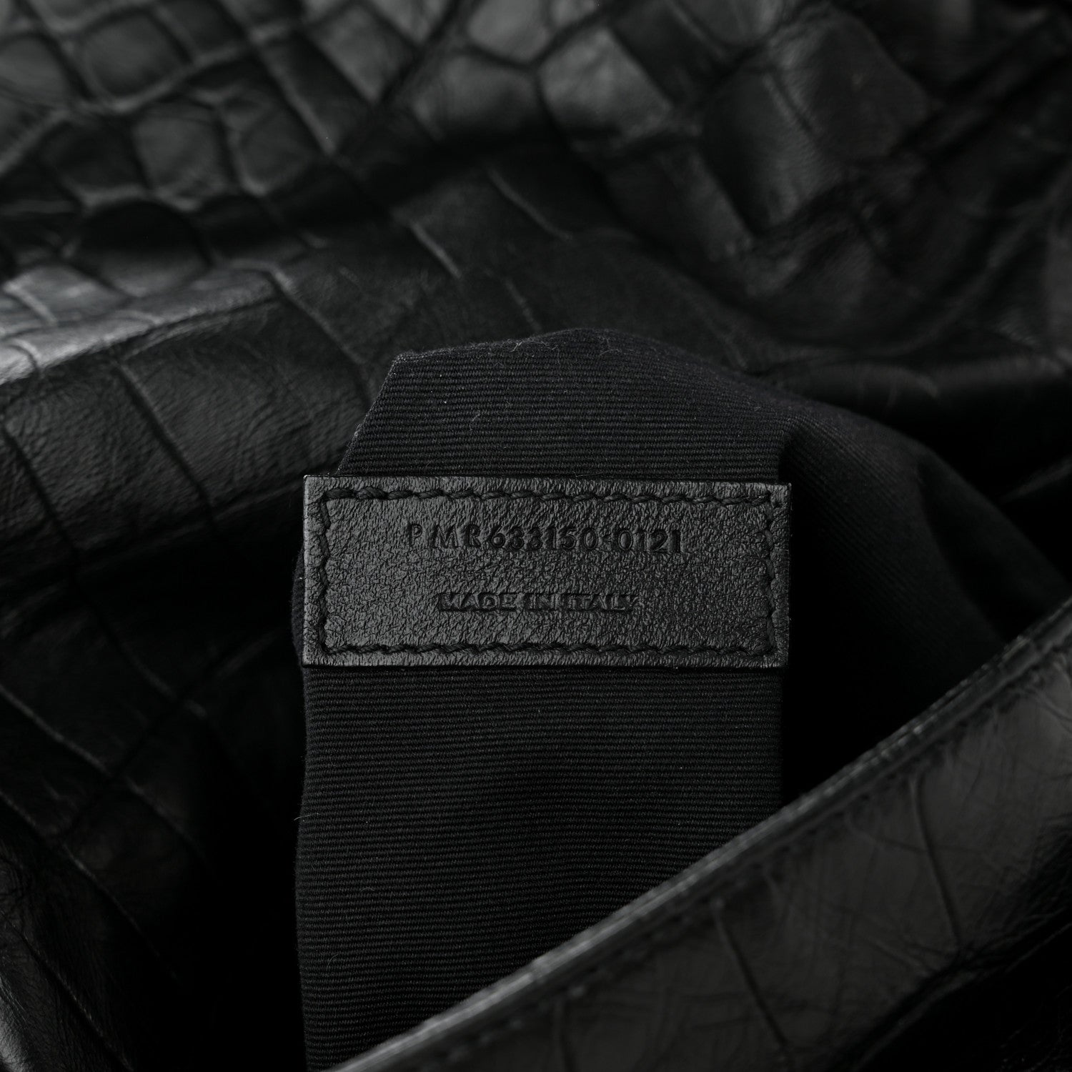 Saint Laurent Crocodile Embossed Lambskin Monogram Medium Niki Chain Satchel Black 7 of 11