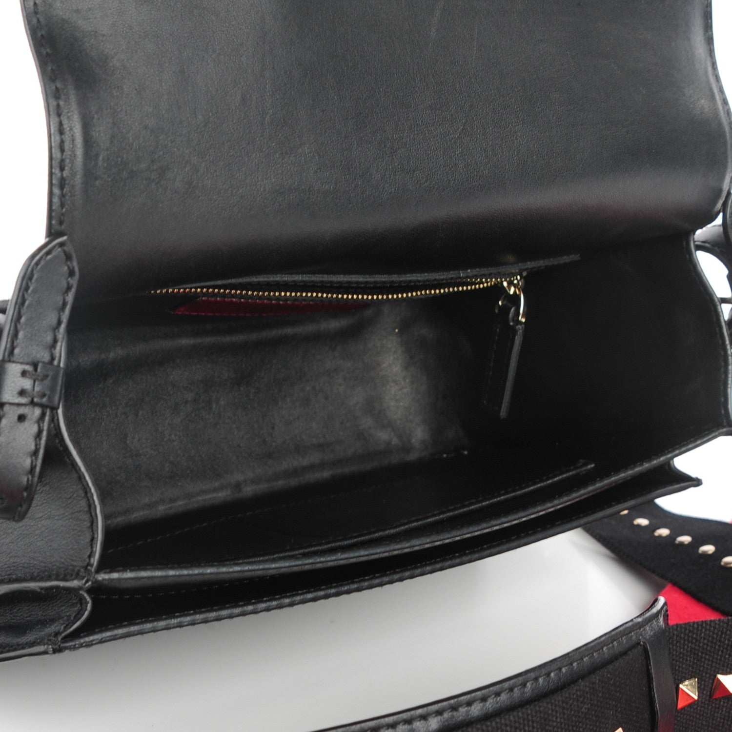 Valentino Garavani Calfskin Rockstud Band Crossbody Bag Black 5 of 8