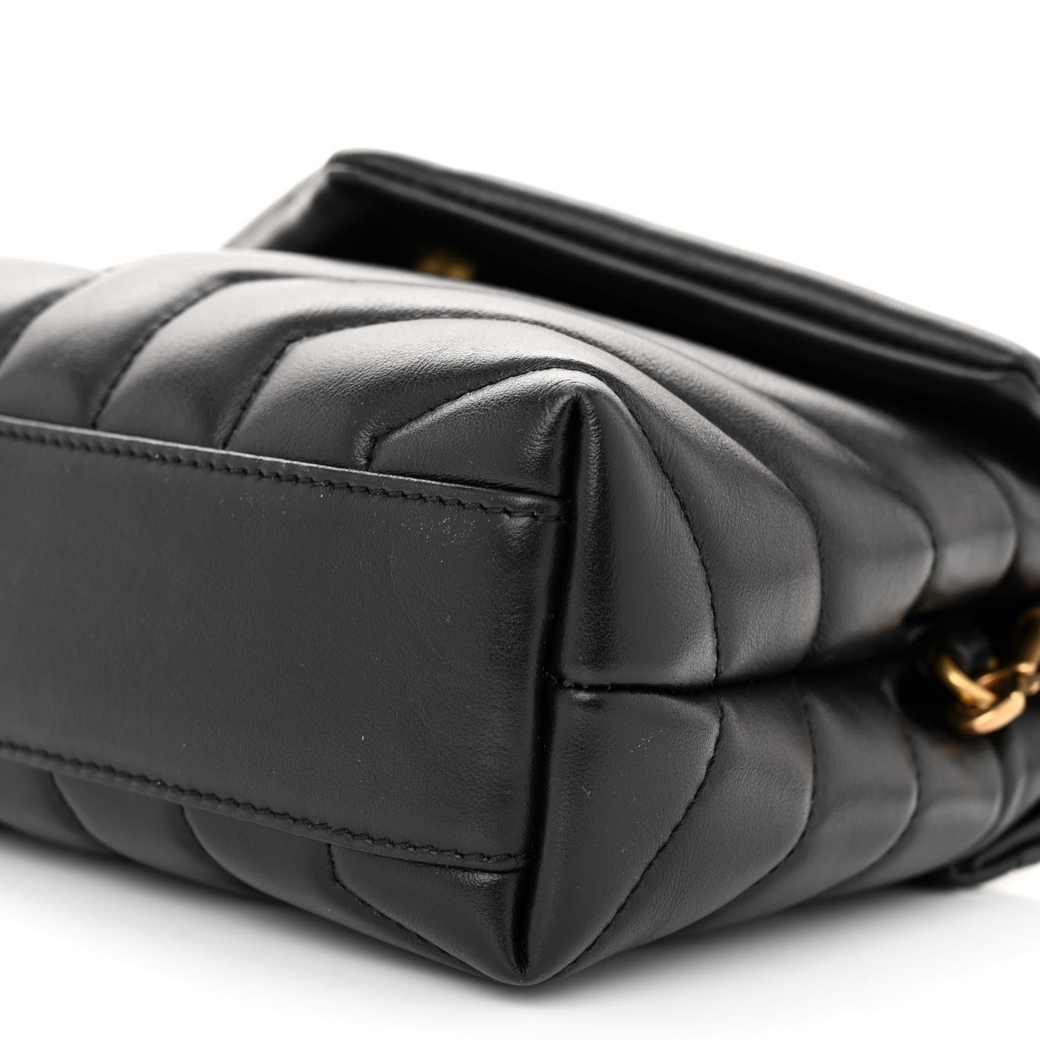 Saint Laurent Calfskin Y Quilted Monogram Toy Loulou Crossbody Bag Black 10 of 10