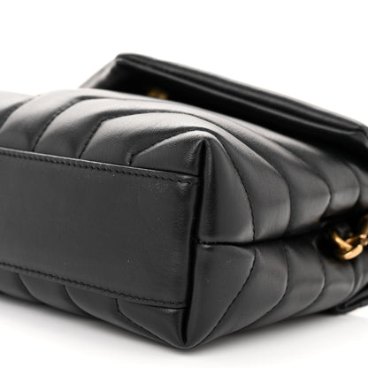 Saint Laurent Calfskin Y Quilted Monogram Toy Loulou Crossbody Bag Black 10 of 10