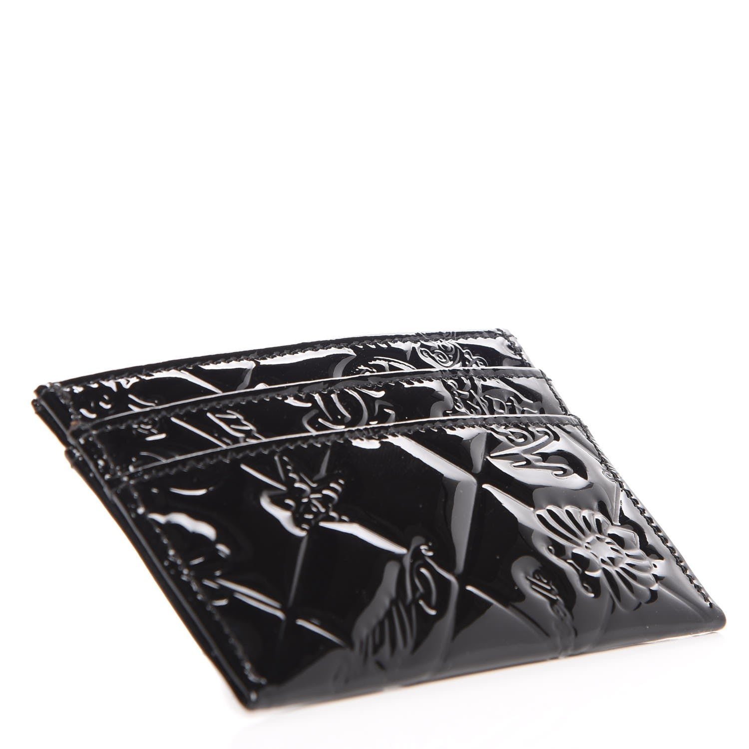 Chanel Patent Calfskin Lucky Symbols Card Holder Case Black 4 of 8