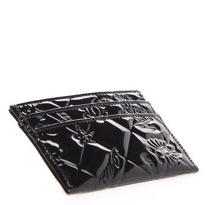 Chanel Patent Calfskin Lucky Symbols Card Holder Case Black 4 of 8