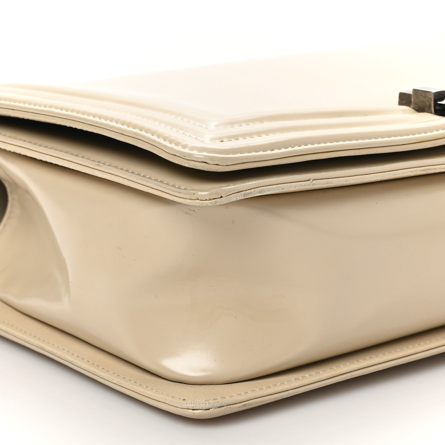 Patent New Medium Boy Reverso Flap Beige