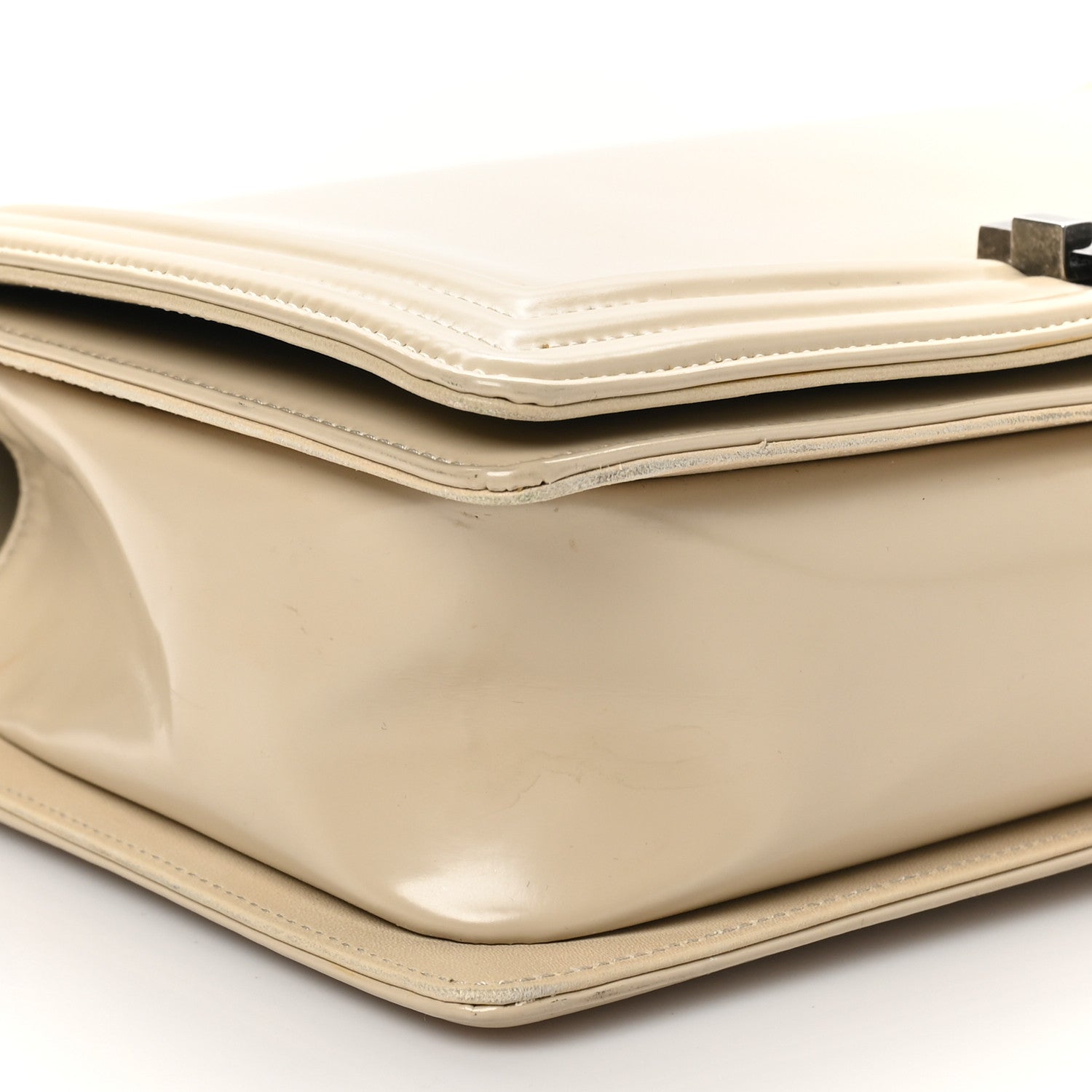 Chanel Patent New Medium Boy Reverso Flap Beige 9 of 11