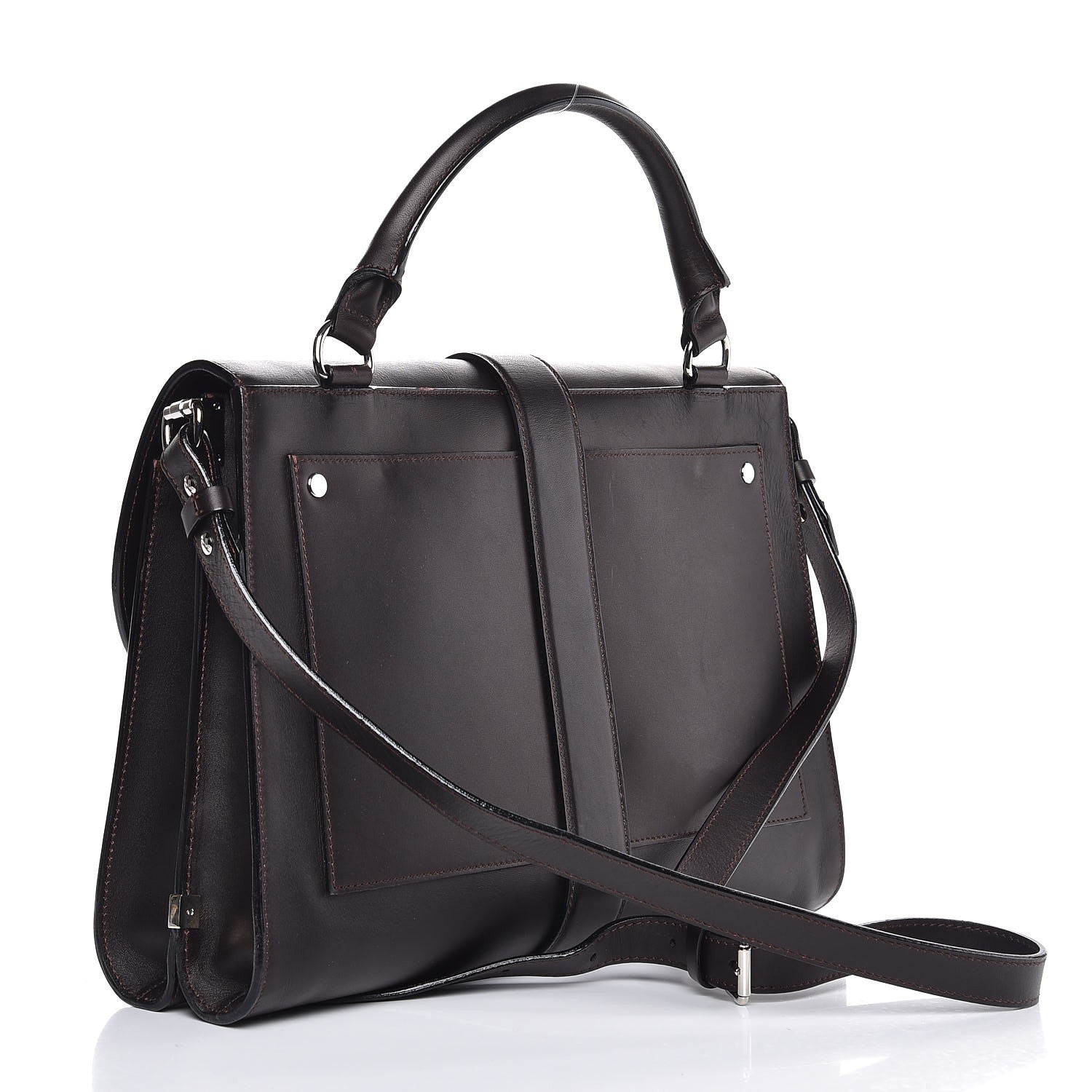 Proenza Schouler Calfskin Ciclone Buckle Top Handle Bag Burgundy 4 of 10